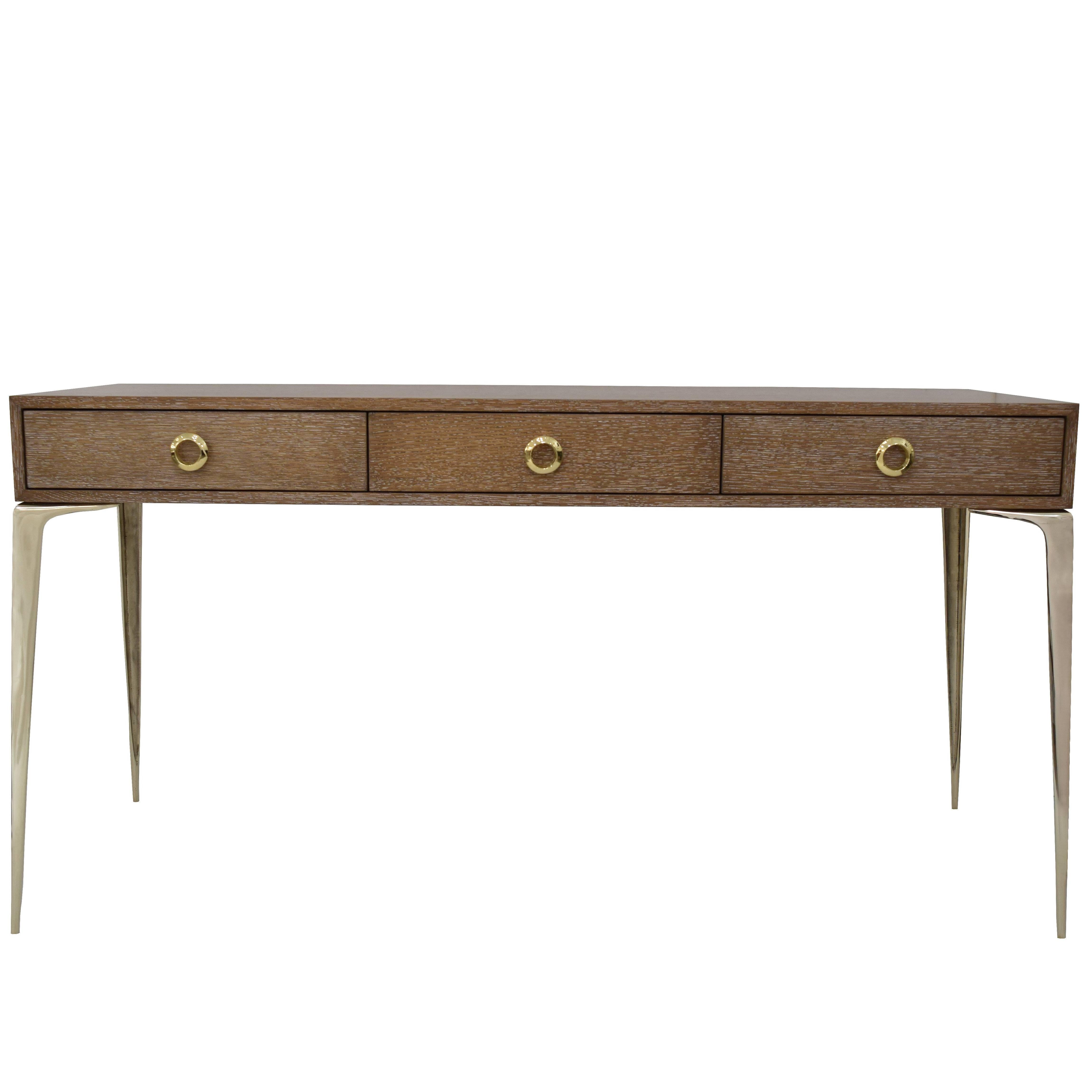 CF MODERN Custom Stiletto Three Drawer Console  For Sale