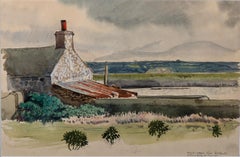 C.F. Tunnicliffe watercolour “Beach Cottage from Shorelands”, England circa 1960