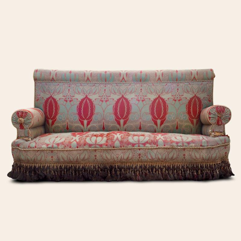 Fabric C.F.A. Voysey Arts & Crafts Upholstered Sofa, circa 1900