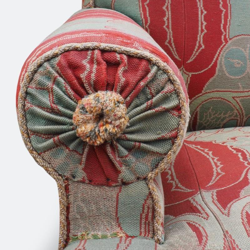 British C.F.A. Voysey Arts & Crafts Upholstered Sofa, circa 1900