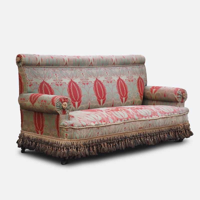 C.F.A. Voysey Arts & Crafts Upholstered Sofa, circa 1900 1