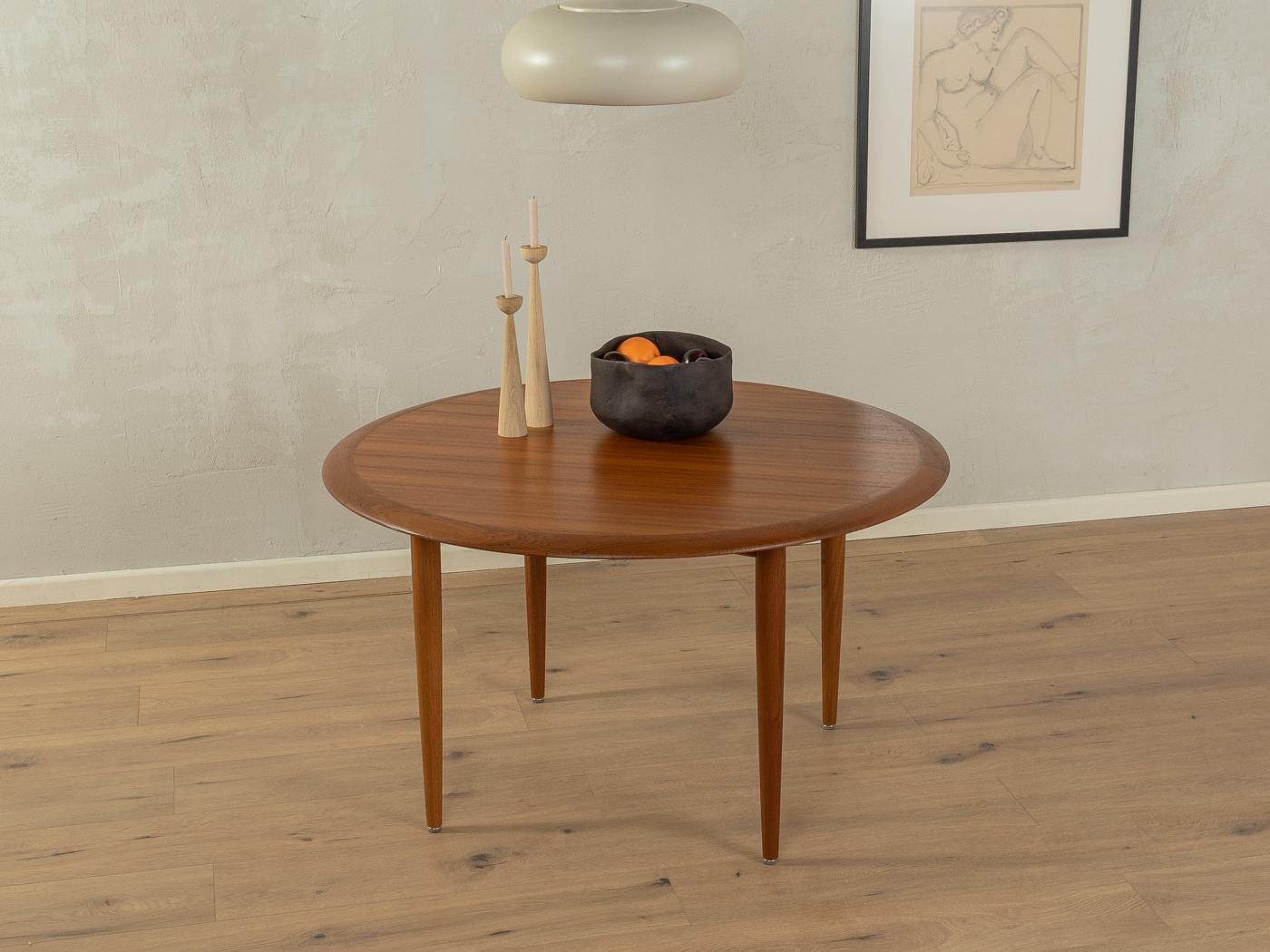 Wonderful teak coffee table by CFC Silkeborg from the 1960s. High-quality solid frame and veneered table top with solid wood edge.

Quality Features:
    accomplished design: perfect proportions and visible attention to detail
    high-quality