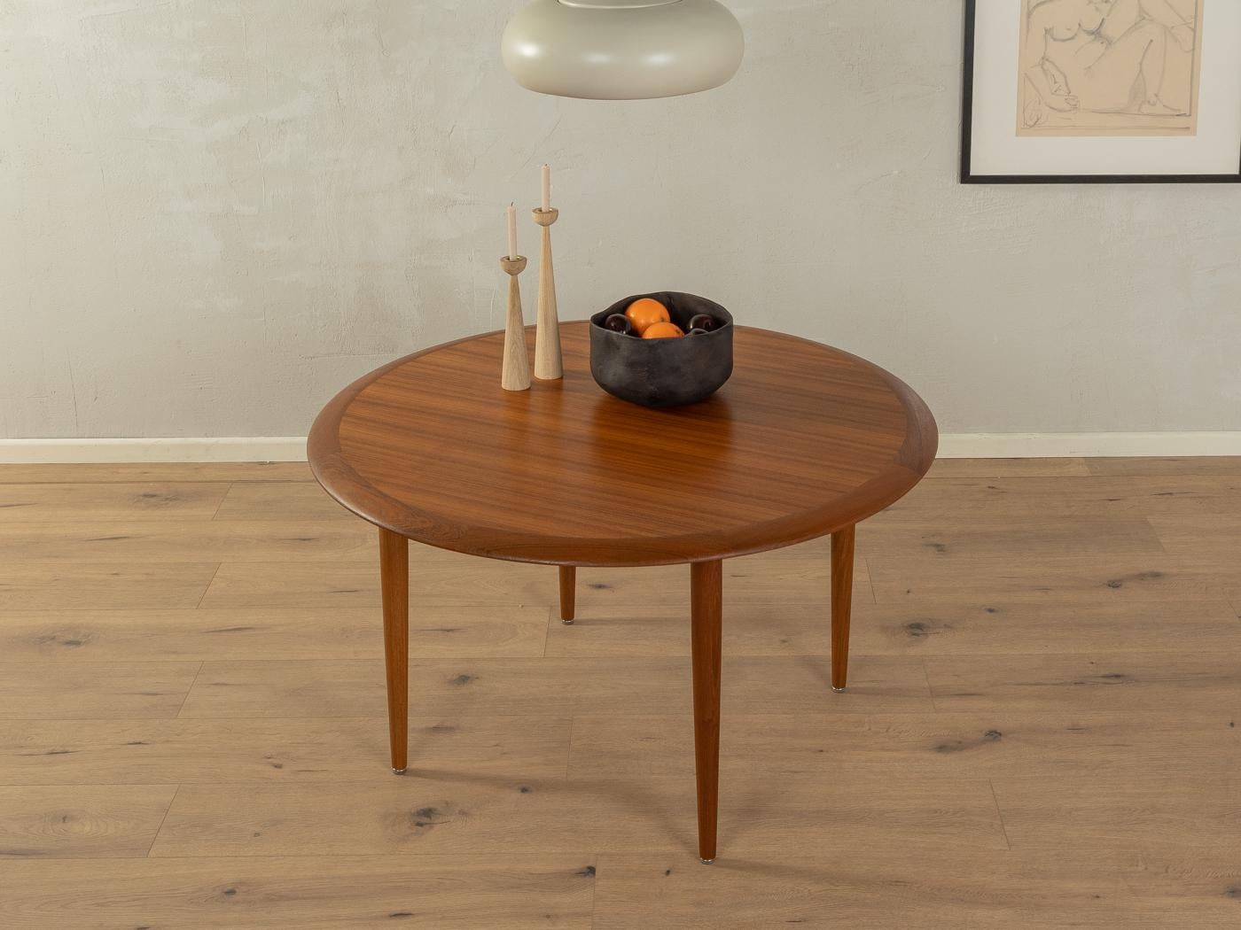 Danish CFC Silkeborg round coffee table from 1960s For Sale