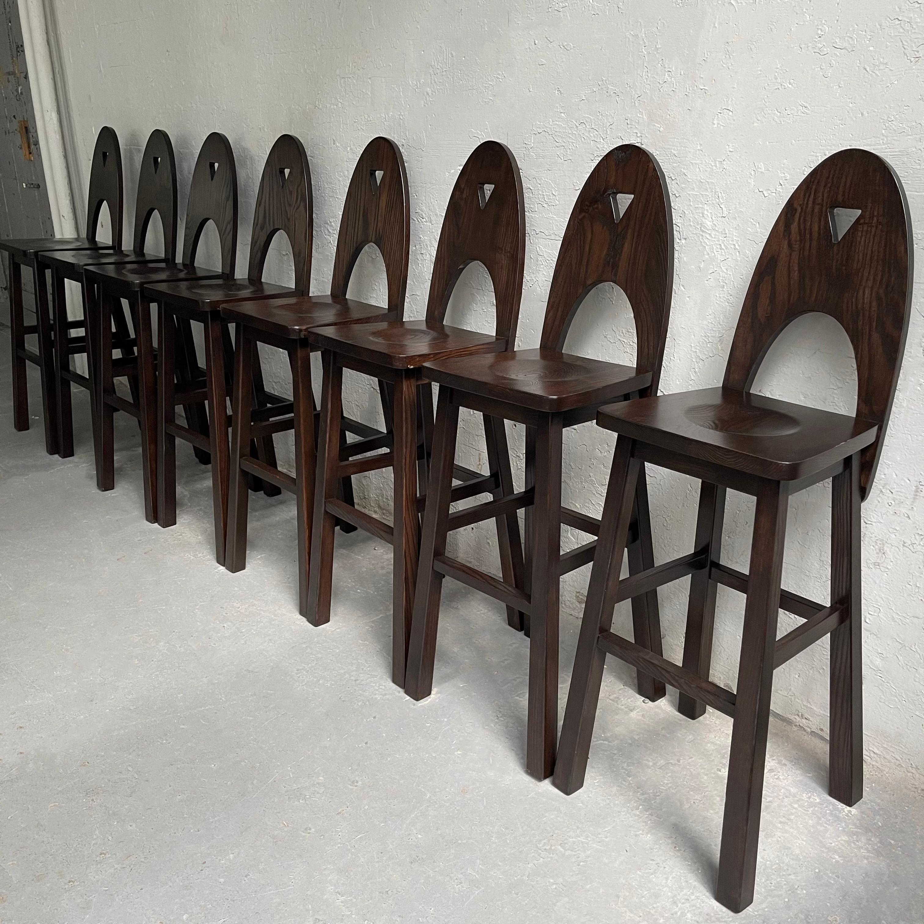 cFsignature Custom Arts And Crafts Ash Bar Stools In Good Condition For Sale In Brooklyn, NY