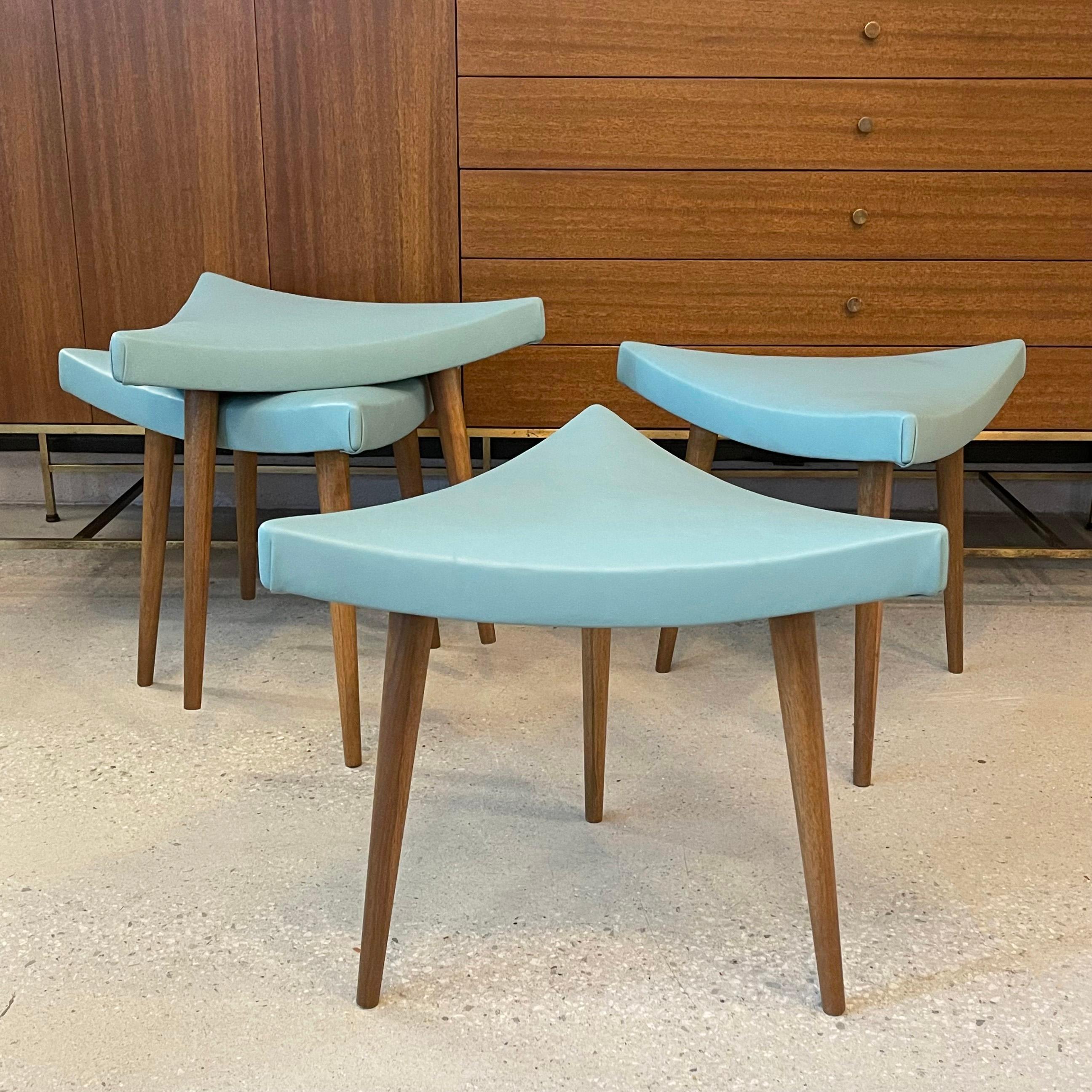 Contemporary cFsignature Mid-Century Modern Style Triangular Stools For Sale