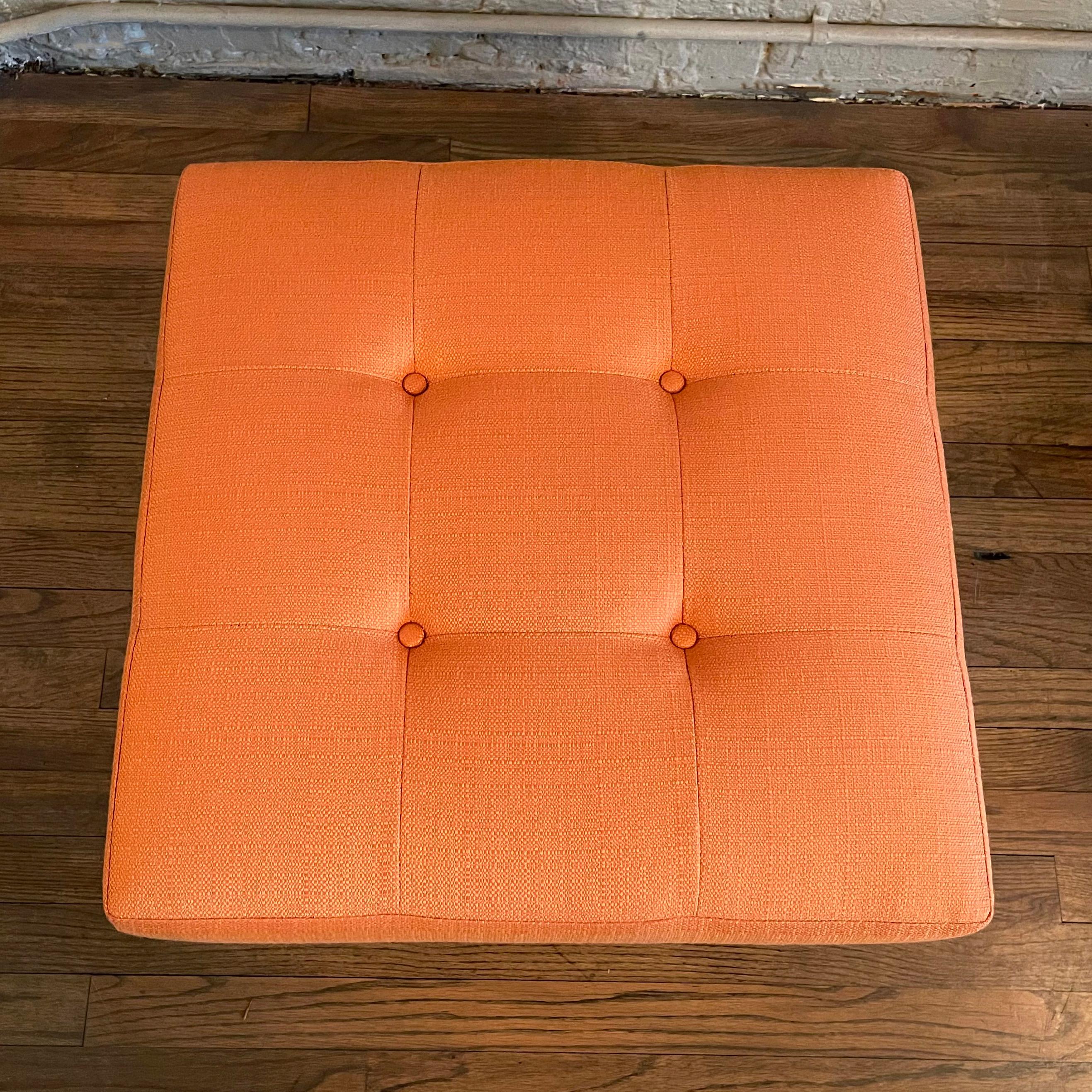 cFsignature Minimal Upholstered Wrought Iron Ottoman In New Condition In Brooklyn, NY