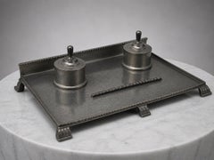 CG Hallberg Pewter Double Inkwell, Sweden, 1931 – Art Deco Scandinavian