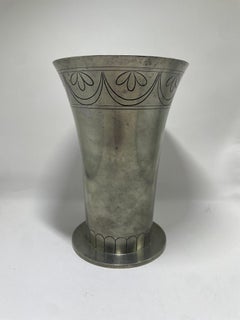 Art-Déco-Vase aus Zinn von CG Hallberg, Schweden, 1930er Jahre
