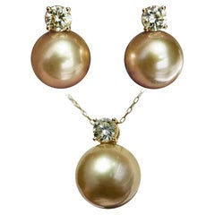 Crown Radiance】Südseeperlen-Schmuckset mit CGL-zertifizierten Diamanten