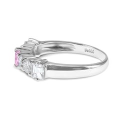 CGL Certified 0.19 Carat Natural Fancy Pink Diamond PT 900 Solitaire Ring