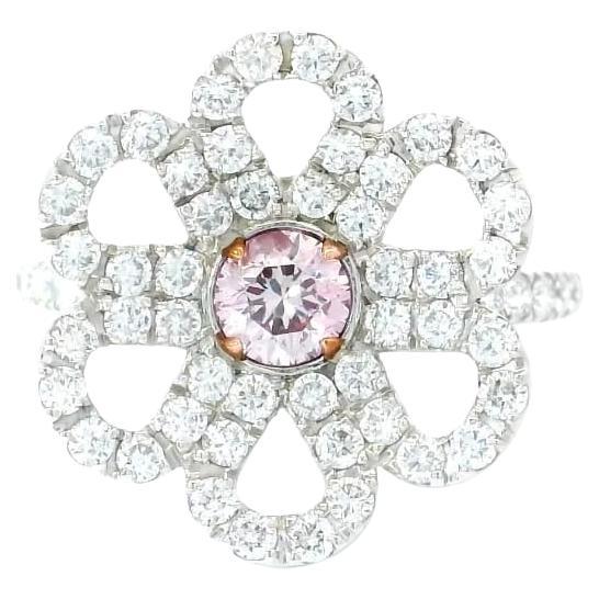 CGL Certified 0.34 Carat Very Light Pink I1 Clarity Diamond Ring