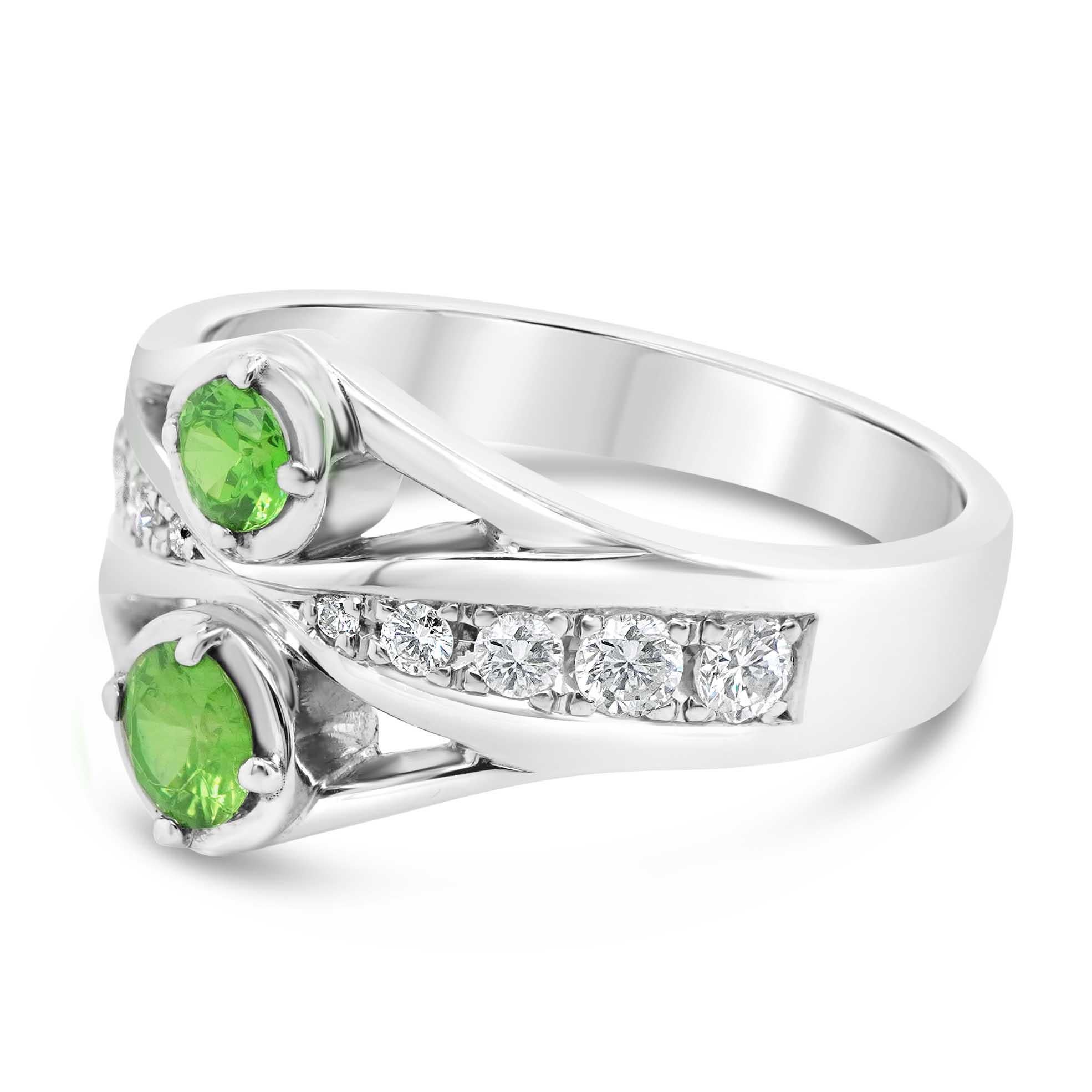 One of the rarest garnet varieties, Demantoid can have a green color that rivals emerald and a fire that exceeds diamond. Demantoids are highly prized by both gem collectors and jewelry enthusiasts. Demantoid is derived from the Dutch word for