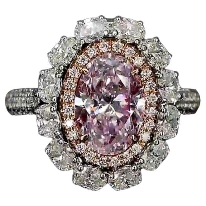 CGL Certified 1.90 Carat Faint Pink Diamond Ring & Pendant Convertible  For Sale