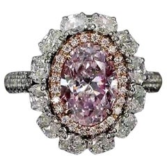 CGL Certified 1.90 Carat Faint Pink Diamond Ring & Pendant Convertible 