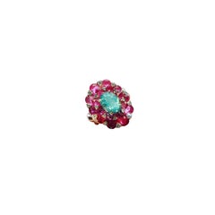 CGL Certified 2.02 Carat Paraiba Color Tourmaline Ruby Diamond Colorful Ring
