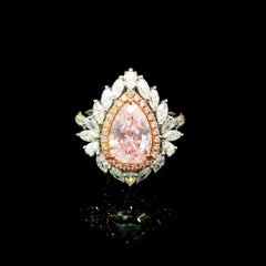 CGL Certified 2.04 Carat Very Light Pink I1 Clarity Diamond Ring