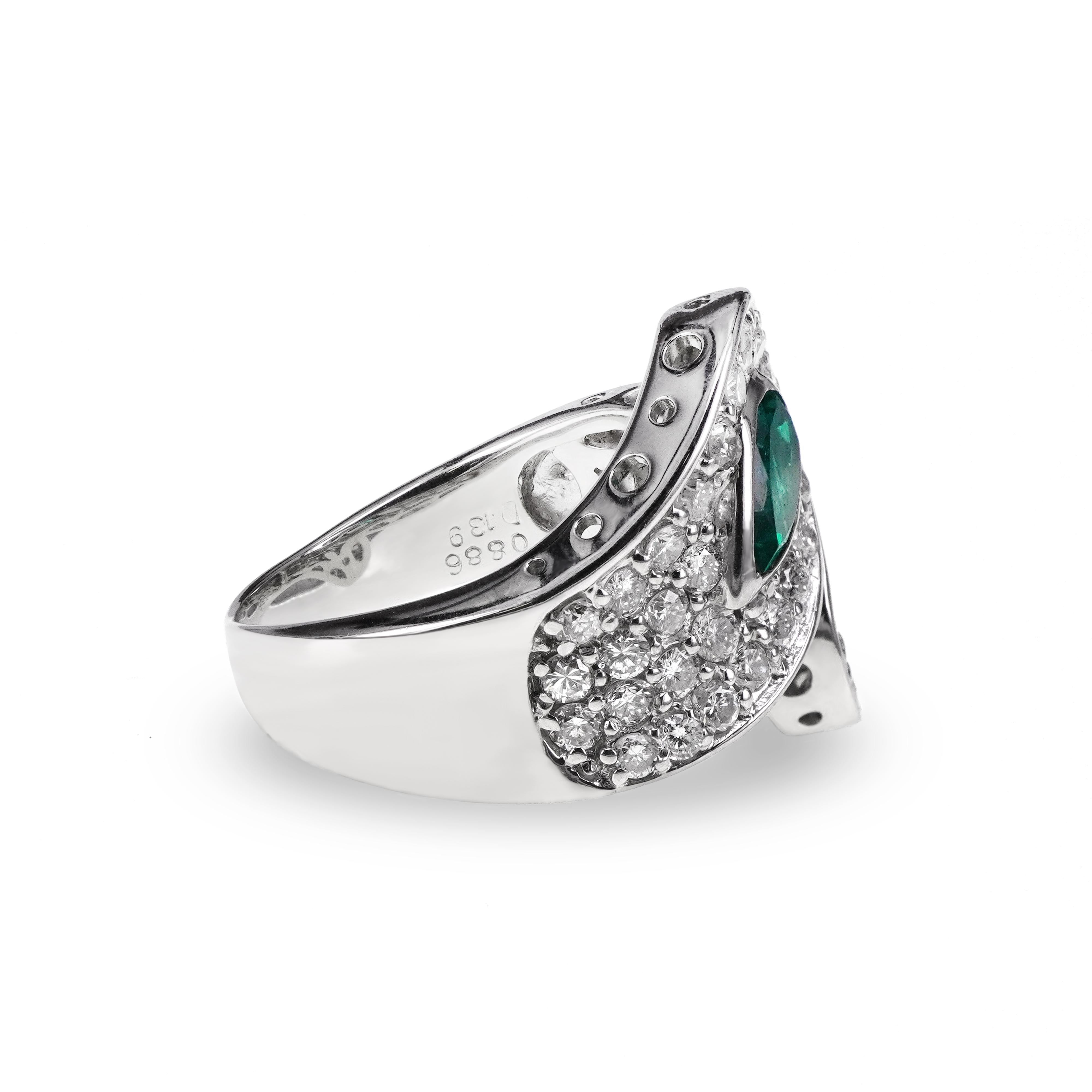 Designer-Ring mit CGL-zertifiziertem 2,27 Karat kolumbianischem Smaragd (Zeitgenössisch) im Angebot