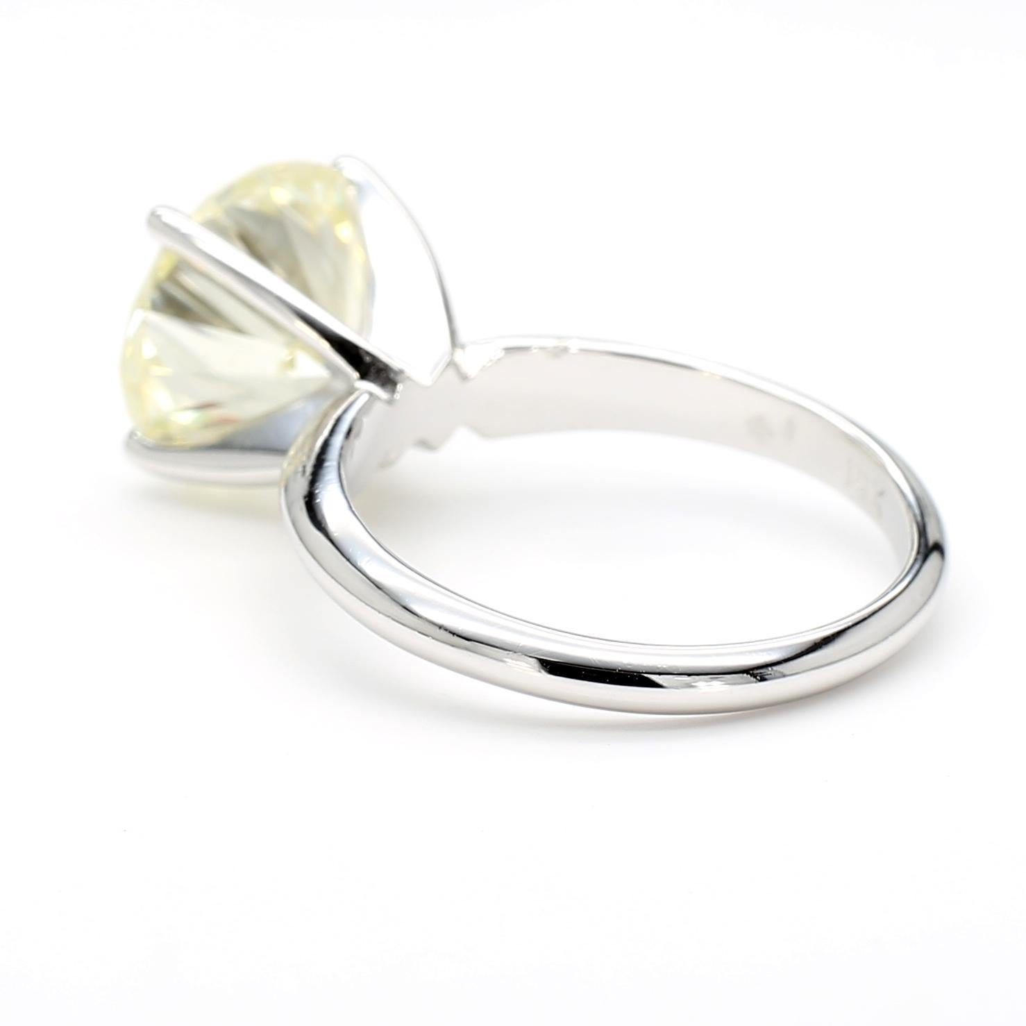 CGL zertifiziert 4,12 Karat I/VS1 Diamant 14K Weißgold Solitär Verlobungsring im Angebot 4