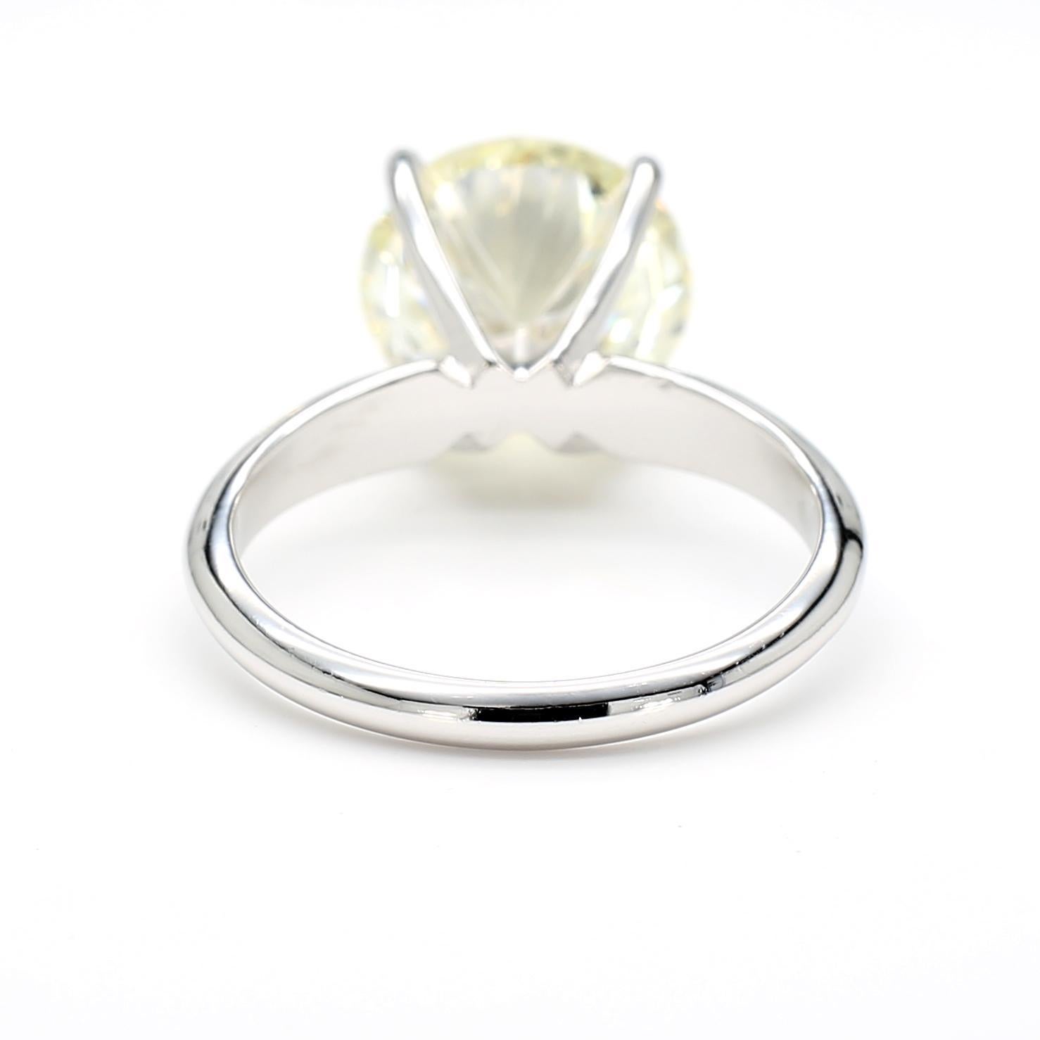 CGL zertifiziert 4,12 Karat I/VS1 Diamant 14K Weißgold Solitär Verlobungsring im Angebot 5