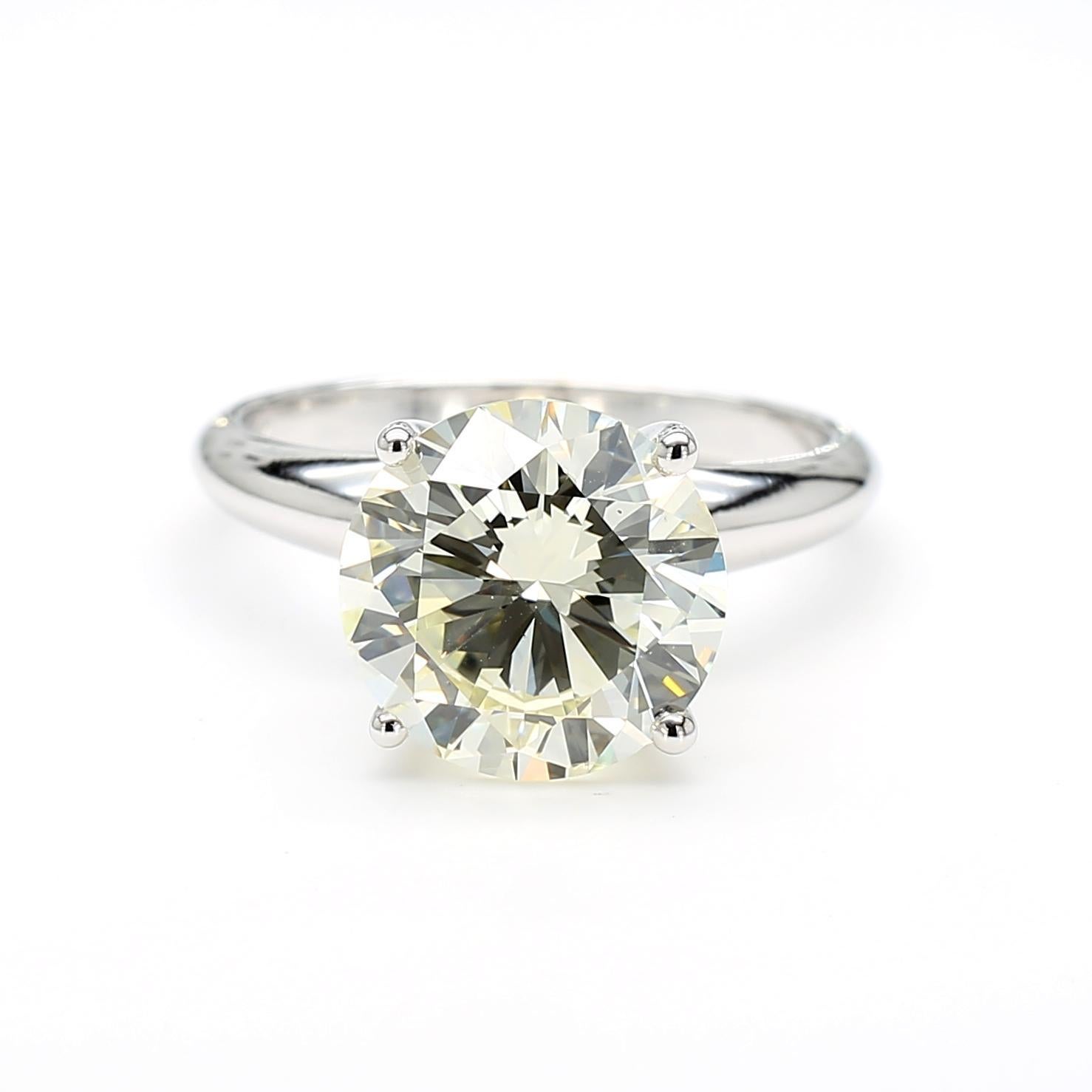 CGL zertifiziert 4,12 Karat I/VS1 Diamant 14K Weißgold Solitär Verlobungsring im Angebot 6