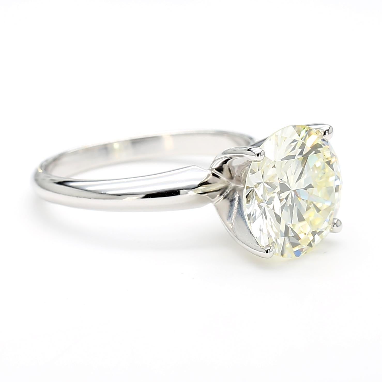 CGL zertifiziert 4,12 Karat I/VS1 Diamant 14K Weißgold Solitär Verlobungsring im Zustand „Neu“ im Angebot in Miami, FL