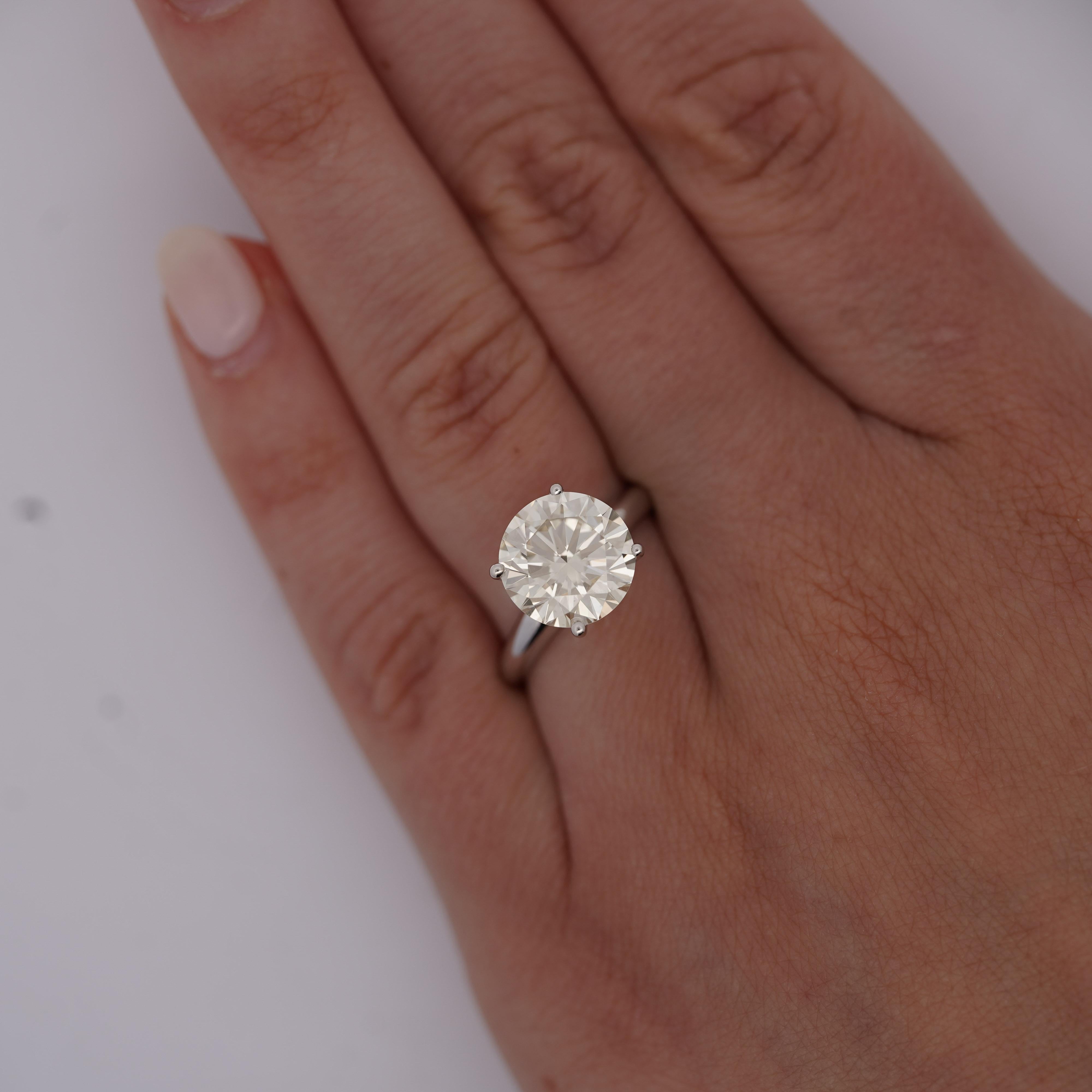 CGL zertifiziert 4,12 Karat I/VS1 Diamant 14K Weißgold Solitär Verlobungsring im Angebot 1