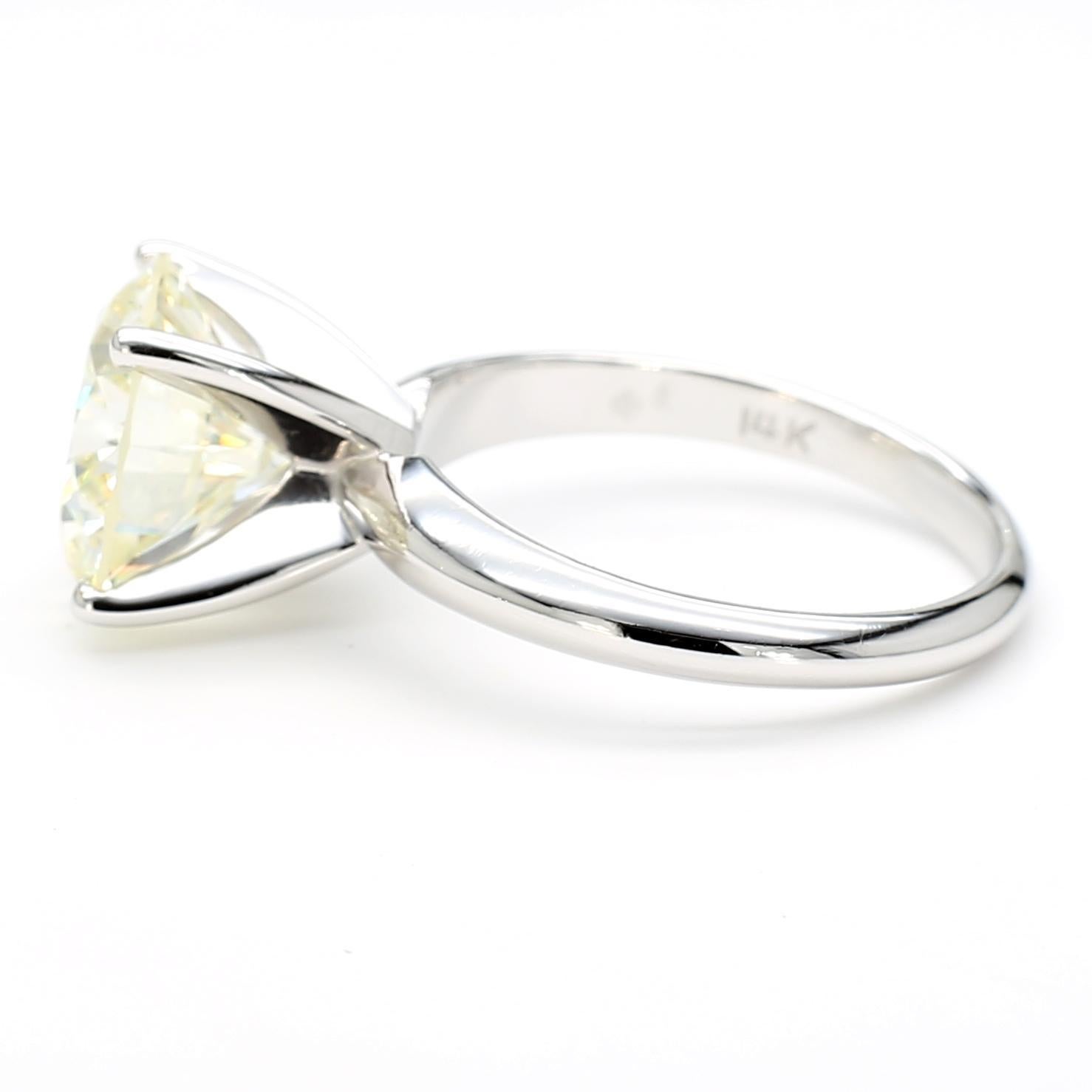 CGL zertifiziert 4,12 Karat I/VS1 Diamant 14K Weißgold Solitär Verlobungsring im Angebot 3