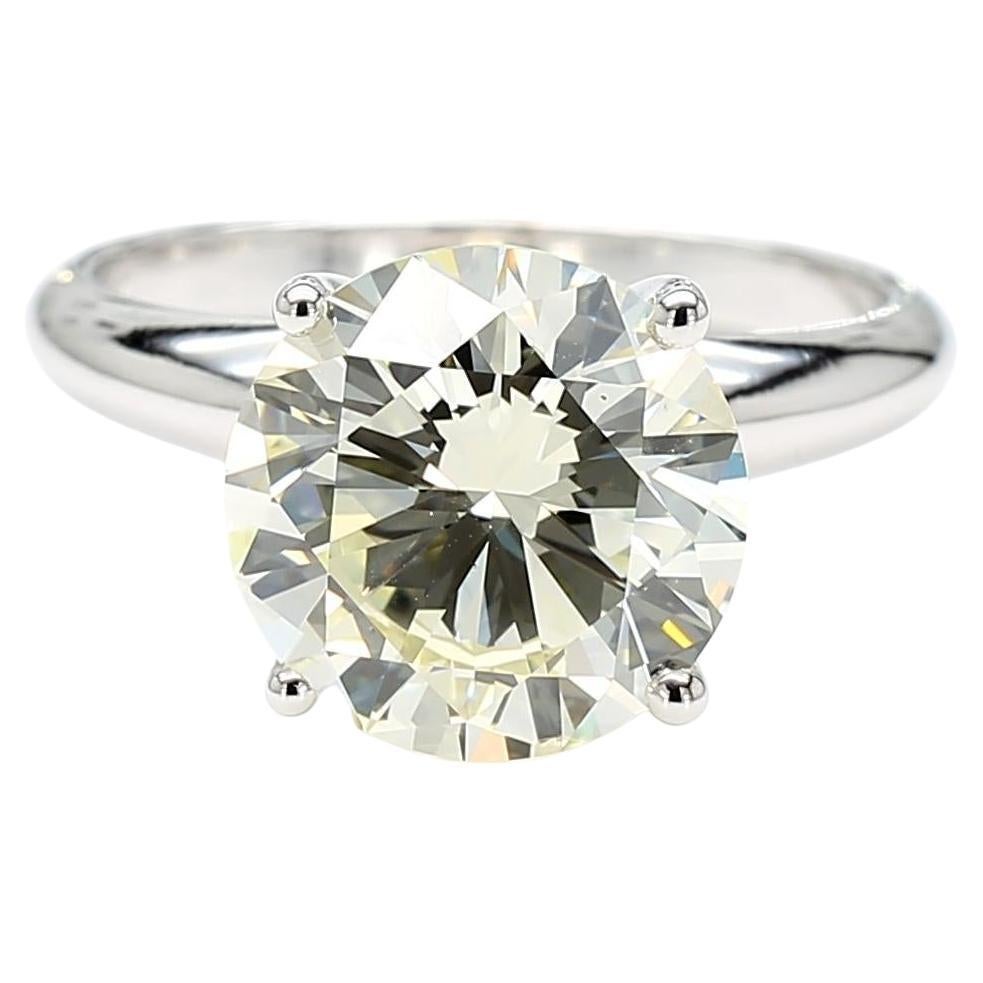 CGL zertifiziert 4,12 Karat I/VS1 Diamant 14K Weißgold Solitär Verlobungsring im Angebot