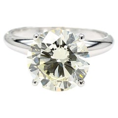 Bague de fiançailles solitaire en or blanc 14K, certifiée CGL, 4,12 carats de diamant I/VS1