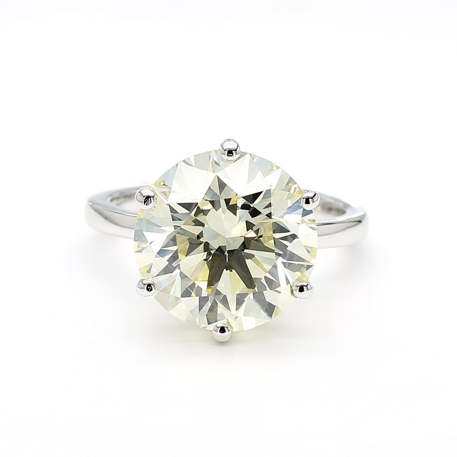 CGL zertifiziert 6,3 Karat I/VS2 Runde Diamant 14K Weißgold Solitär Verlobung im Angebot 5