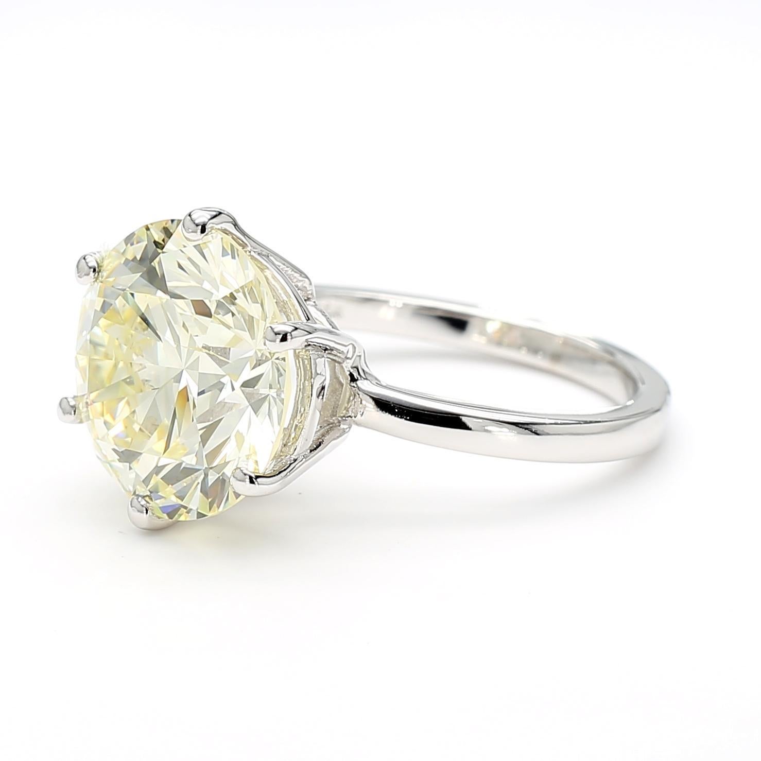 CGL zertifiziert 6,3 Karat I/VS2 Runde Diamant 14K Weißgold Solitär Verlobung im Angebot 6