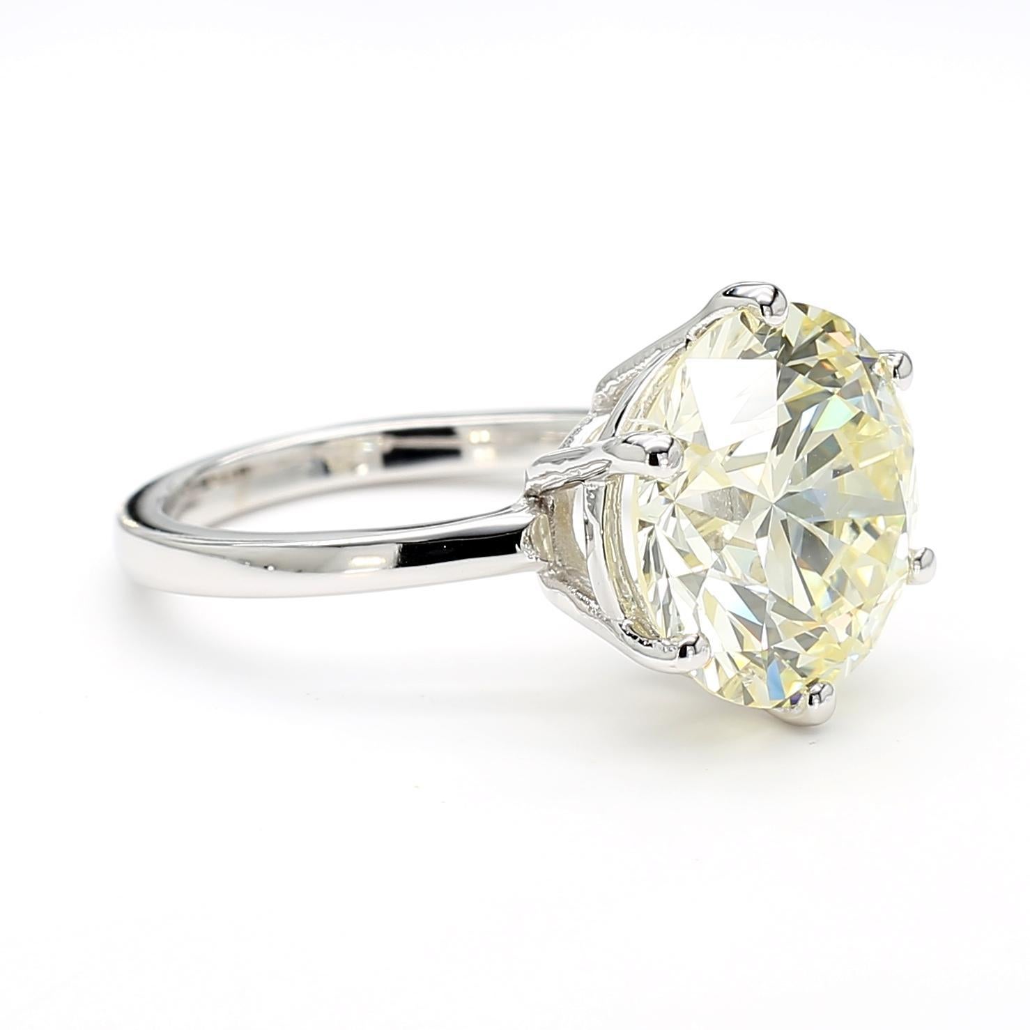 CGL zertifiziert 6,3 Karat I/VS2 Runde Diamant 14K Weißgold Solitär Verlobung im Zustand „Neu“ im Angebot in Miami, FL
