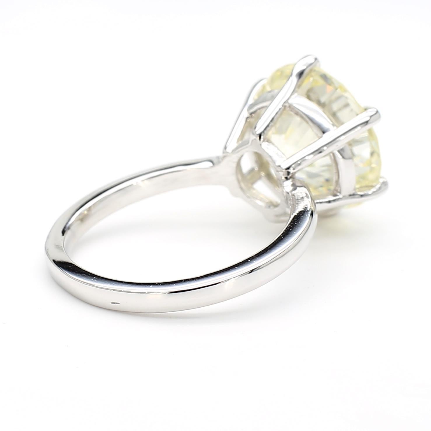 CGL zertifiziert 6,3 Karat I/VS2 Runde Diamant 14K Weißgold Solitär Verlobung im Angebot 2