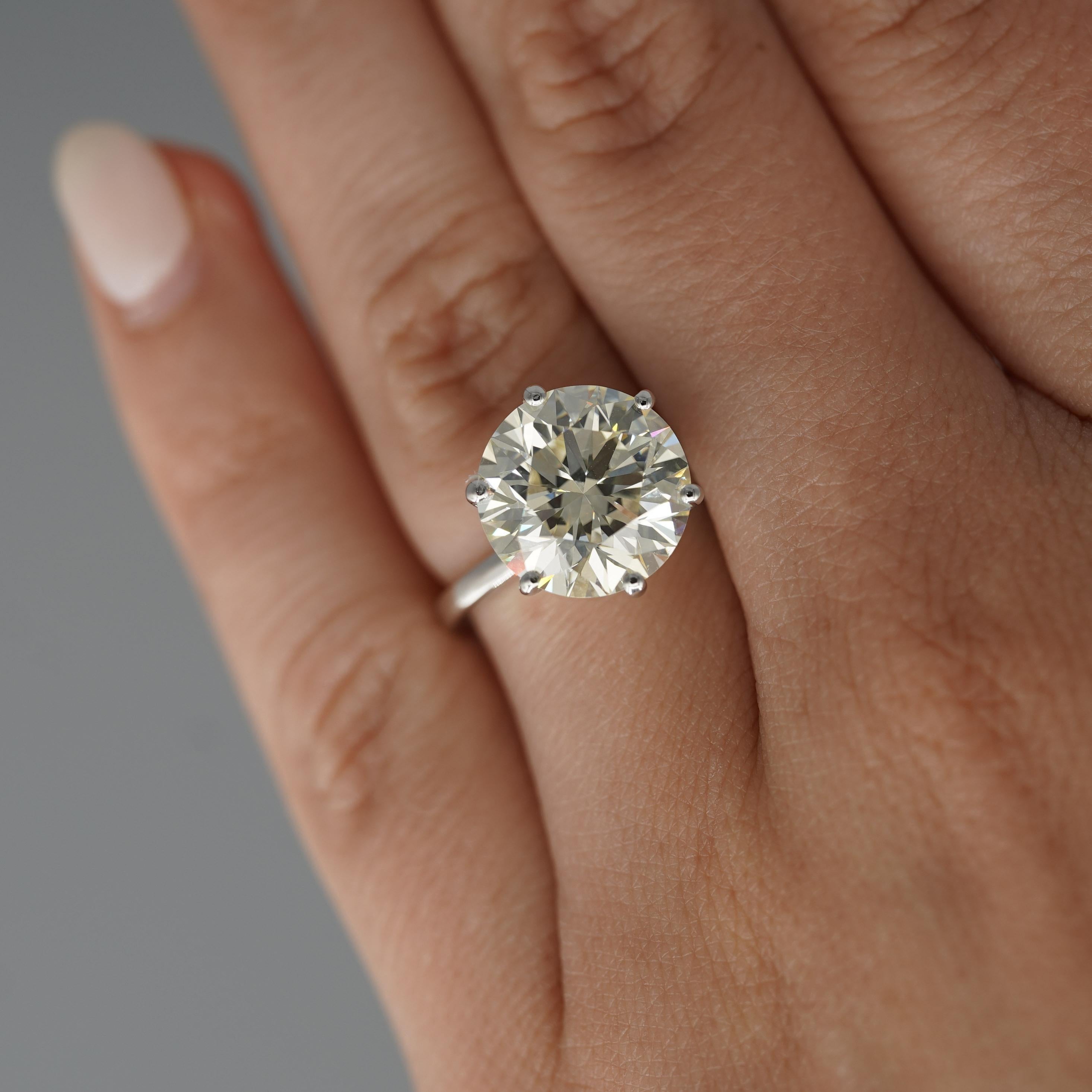 CGL zertifiziert 6,3 Karat I/VS2 Runde Diamant 14K Weißgold Solitär Verlobung im Angebot 3