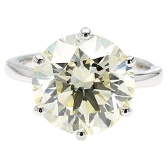 CGL Certified 6.3 Carat I/VS2 Round Diamond 14K White Gold Solitaire Engagement