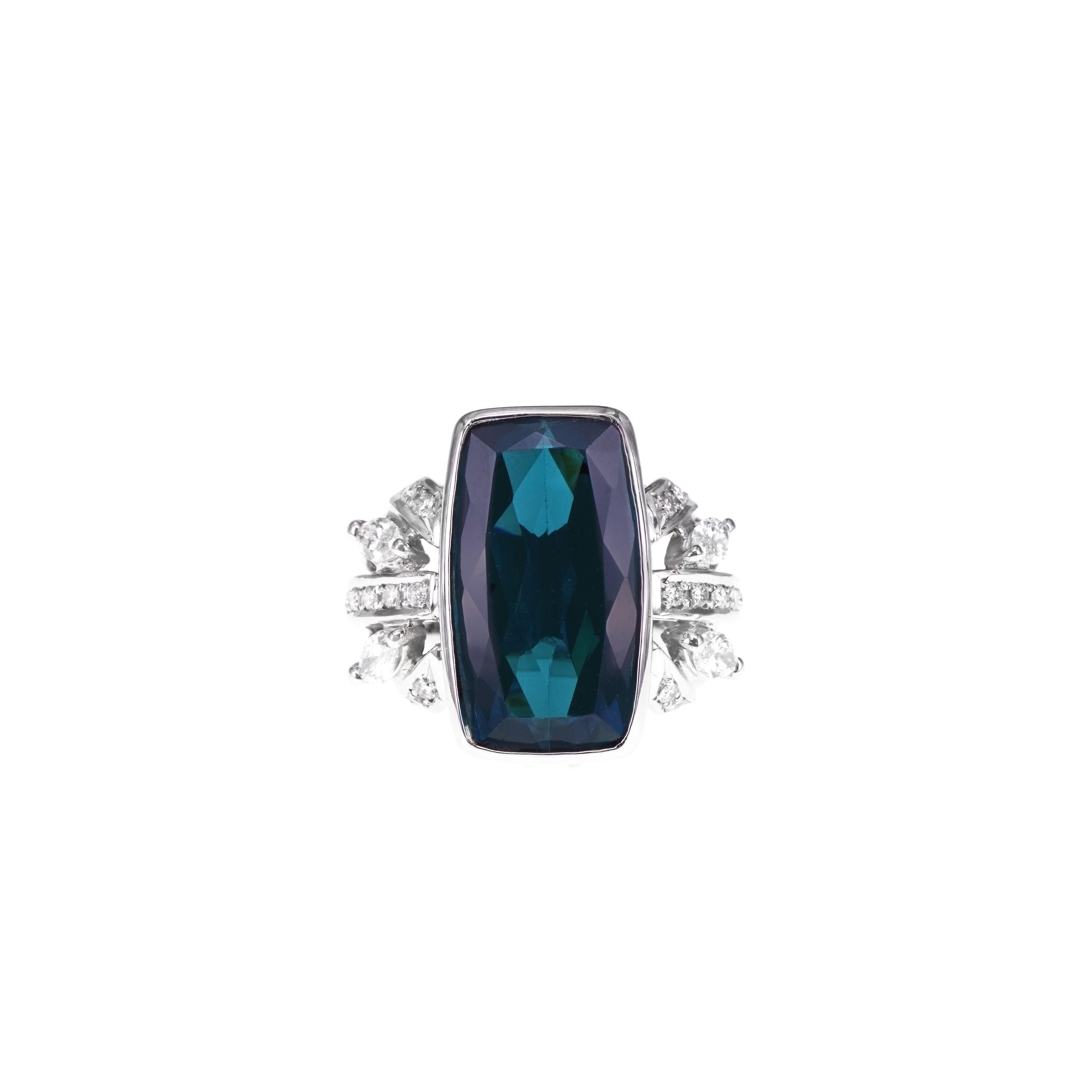 Indicolite is the indigo- or neon-blue colored variety of elbaite, which is one of 14 tourmaline mineral species. The term 