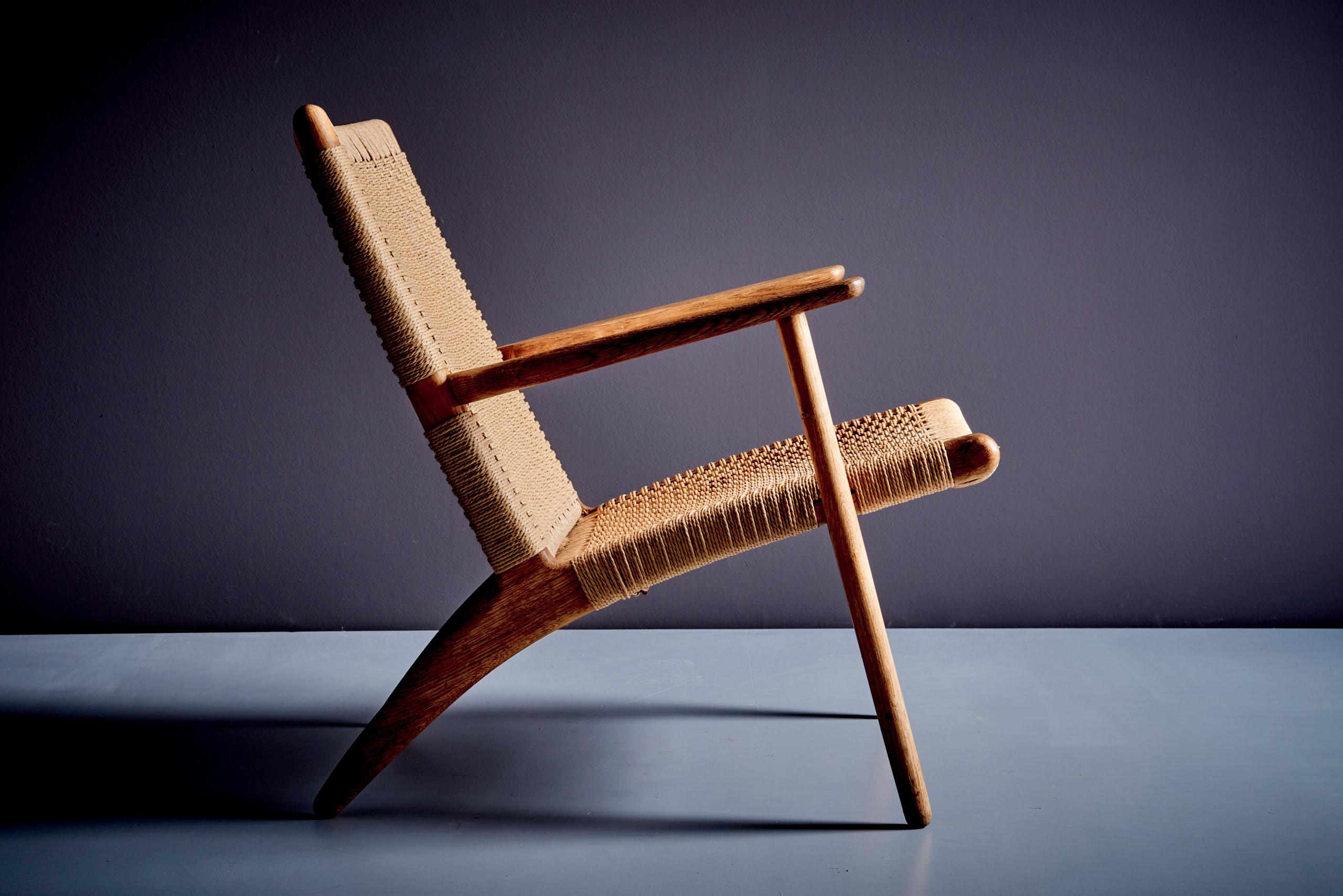 Mid-Century Modern Ch 25 Chaise longue de Hans Wegner en vente