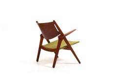 CH-28 Teak and Unika Vaev Easychair by Hans J. Wegner 1960s