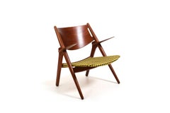 CH-28 Teak and Unika Vaev Easychair by Hans J. Wegner 1960s