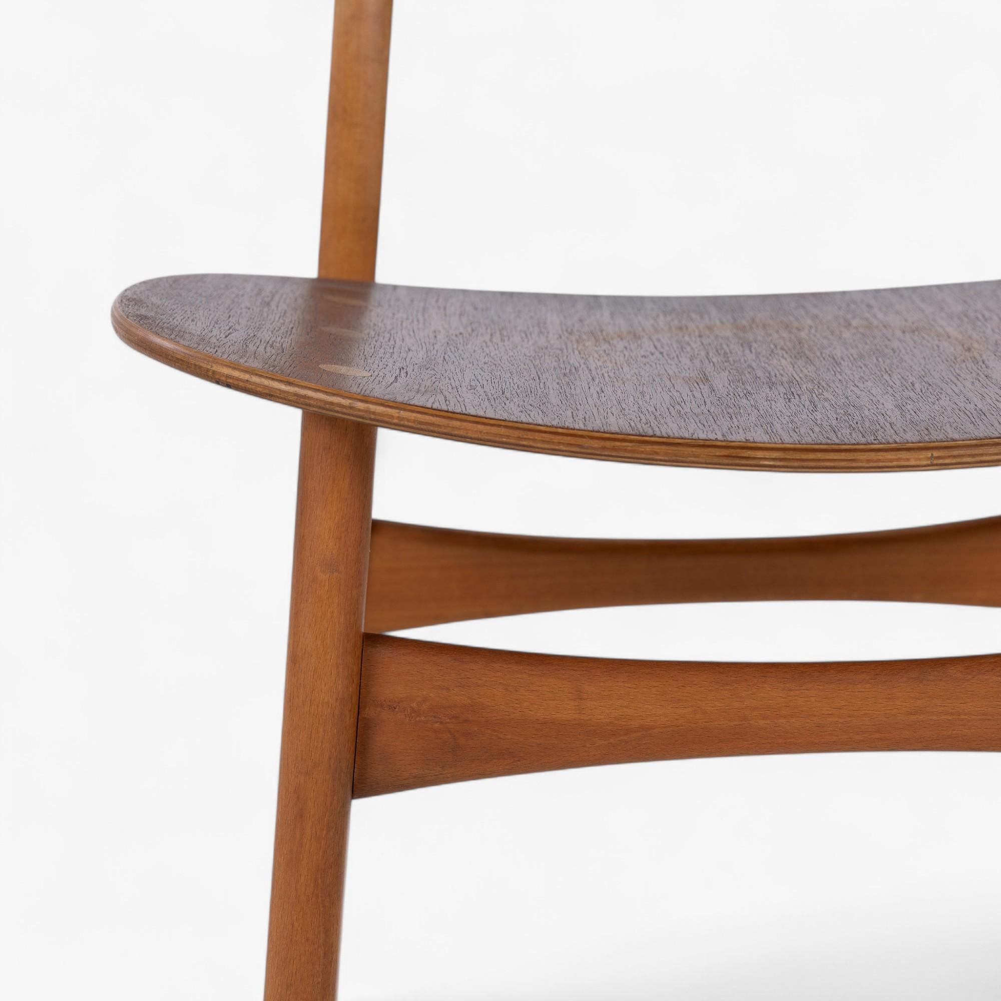 Beech CH 30 - Set of 6 dining chair in teak by Hans J. Wegner For Sale