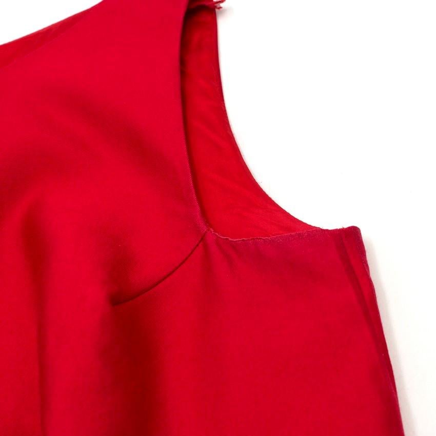 Red CH by Carolina Herrera duchess silk-blend satin dress US 8 For Sale