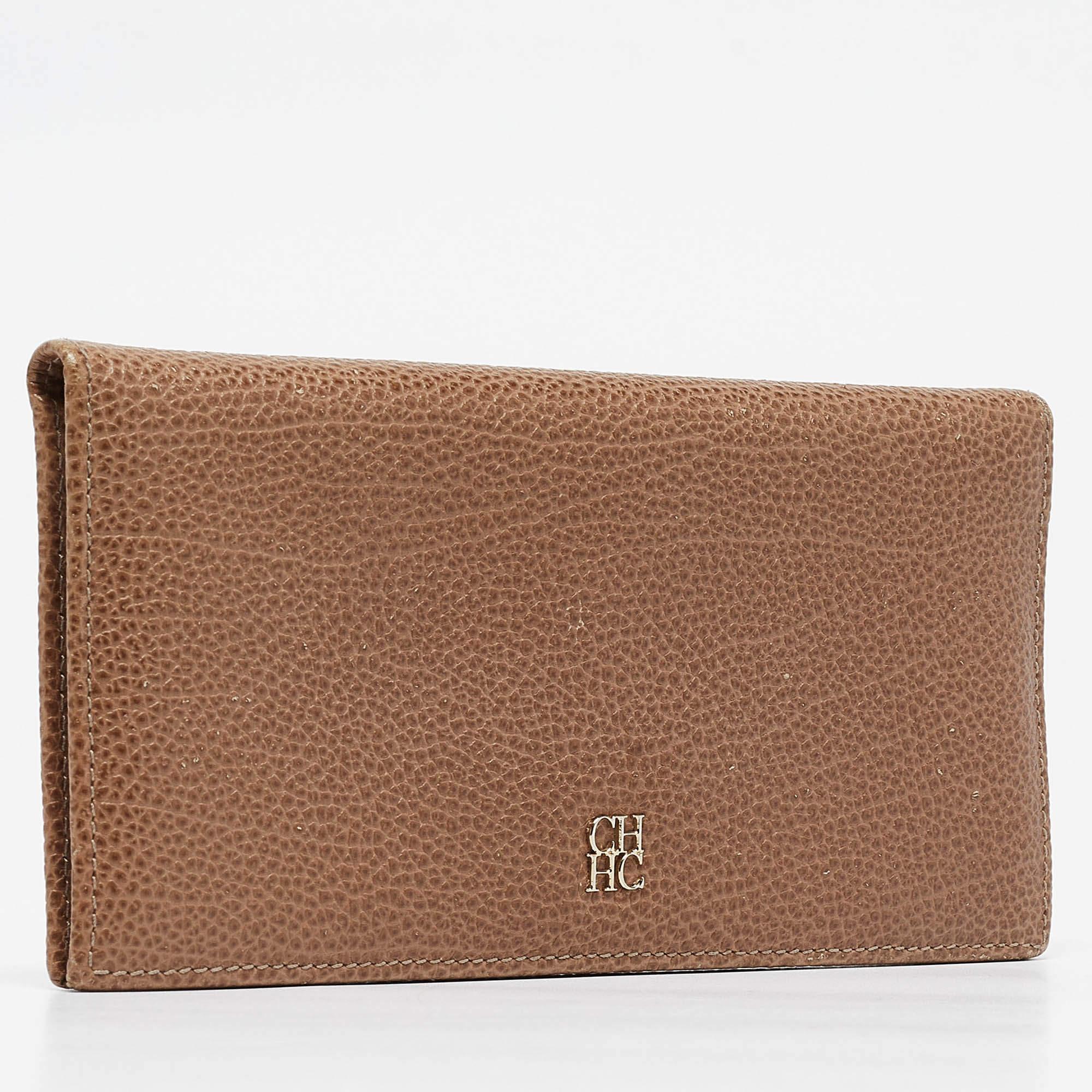 Beige Portafoglio lungo in pelle beige CH Carolina Herrera in vendita