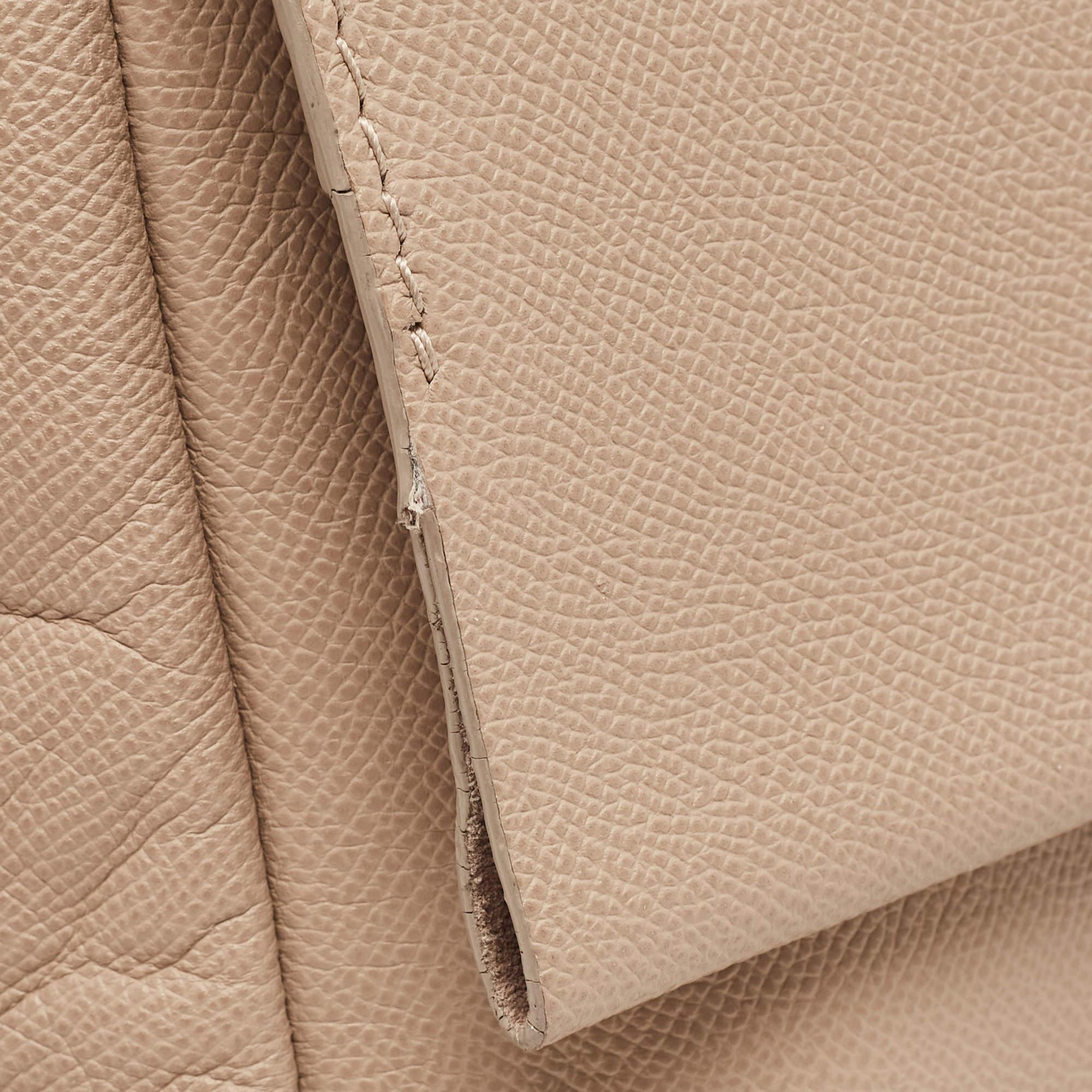 CH Carolina Herrera Beige Leather Minuetto Flap Top Handle Bag For Sale 11