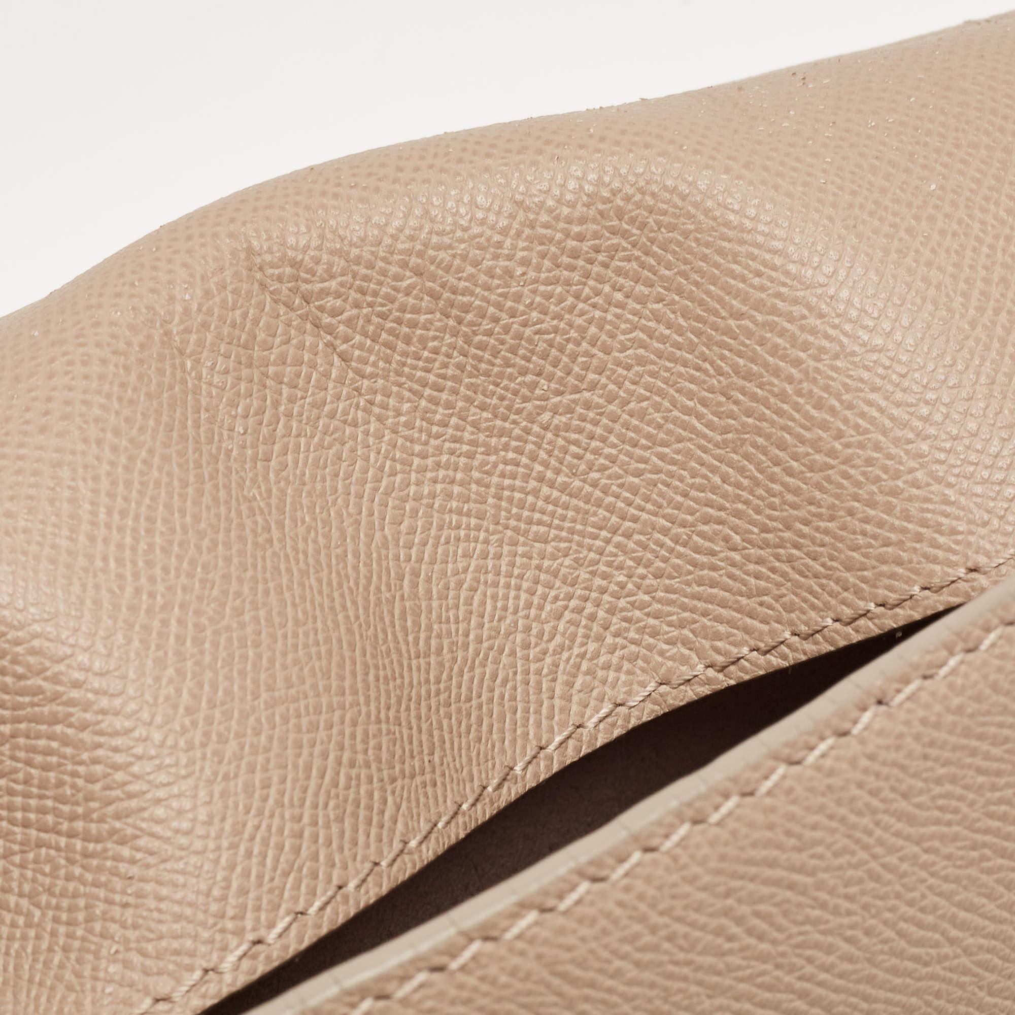 CH Carolina Herrera Beige Leather Minuetto Flap Top Handle Bag For Sale 5