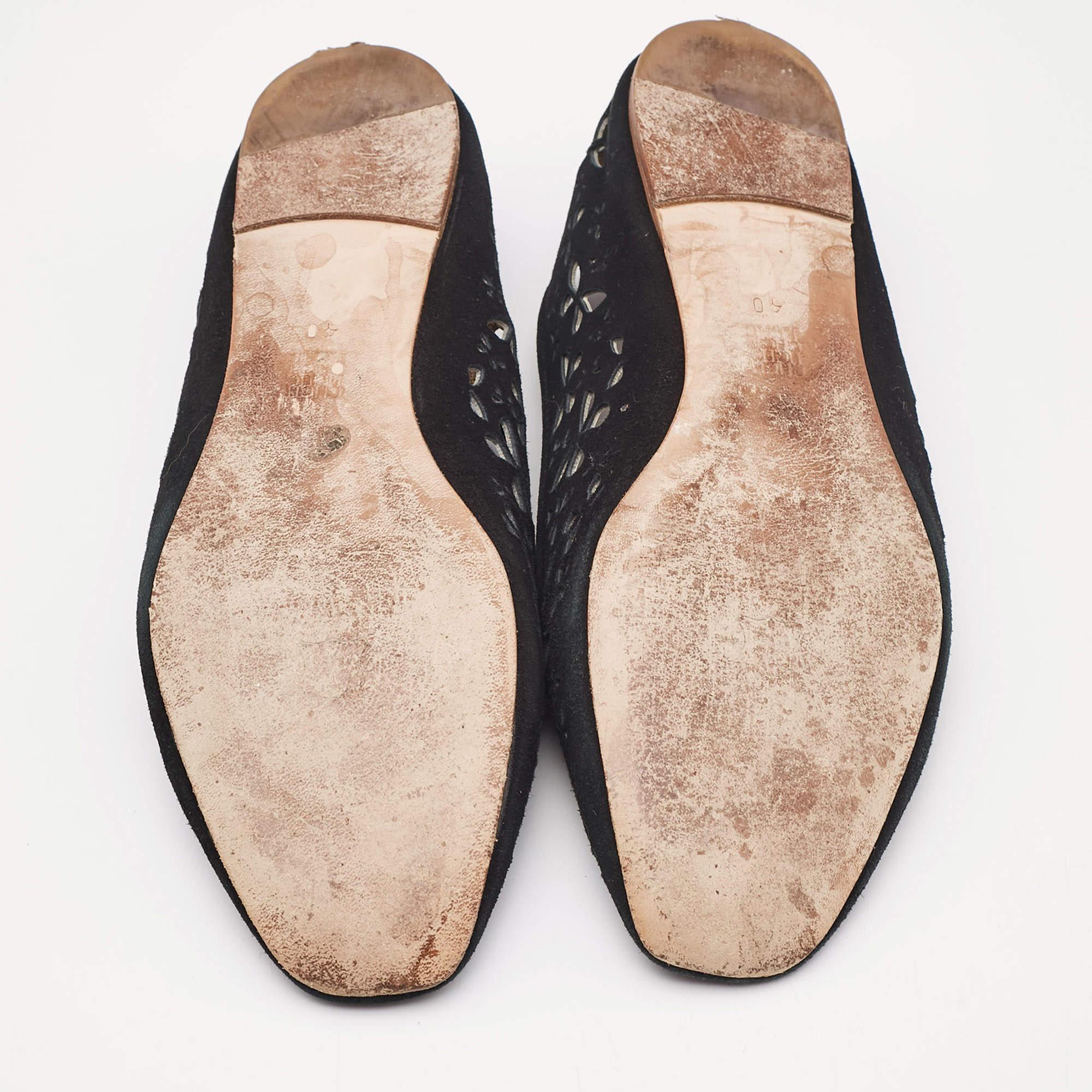 CH Carolina Herrera Chaussons de smoking en daim noir Taille 40 en vente 1