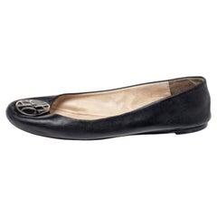 CH Carolina Herrera Black Leather Ballet Flats Size 36