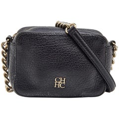 CH Carolina Herrera Black Leather Crossbody Bag