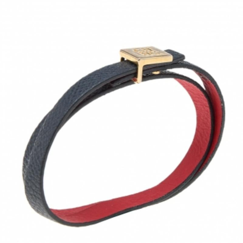 Donna CH Bracciale doppio in pelle nera di Carolina Herrera in vendita