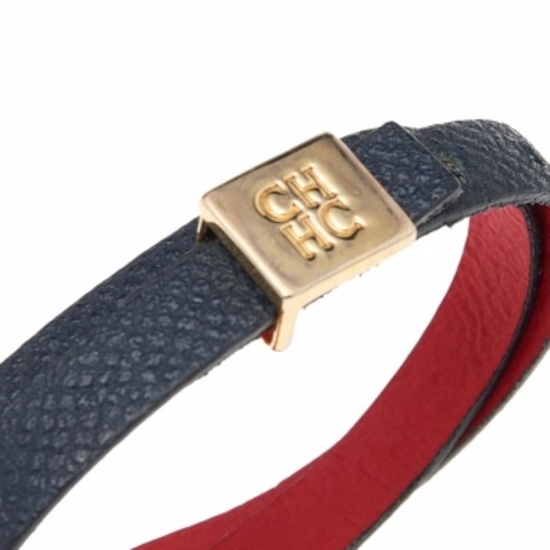 CH Bracciale doppio in pelle nera di Carolina Herrera in vendita 1