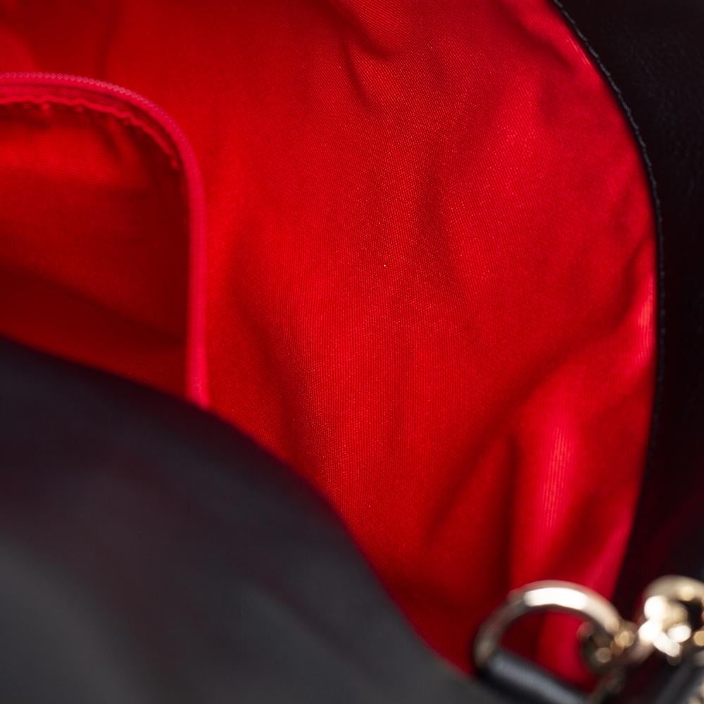 CH Carolina Herrera Black Leather Envelope Shoulder Bag 3